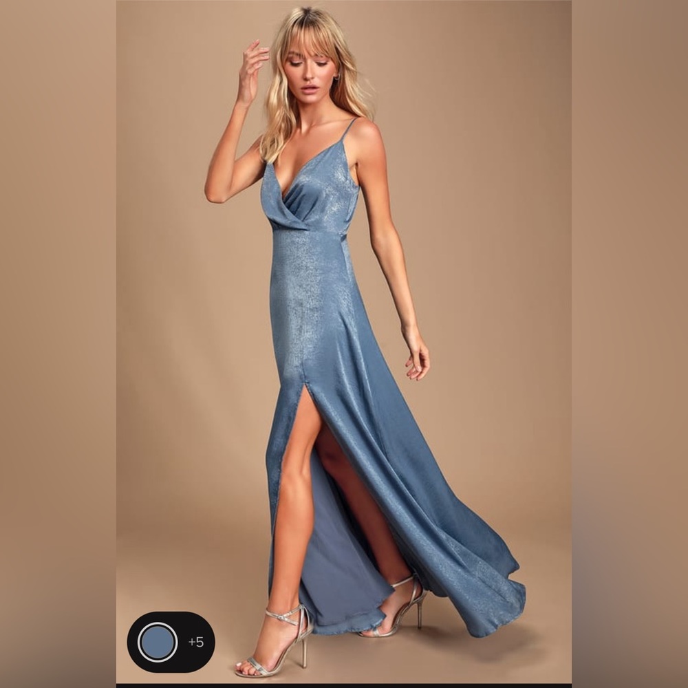 Lulus Slate Blue Long semi-formal dress Size M